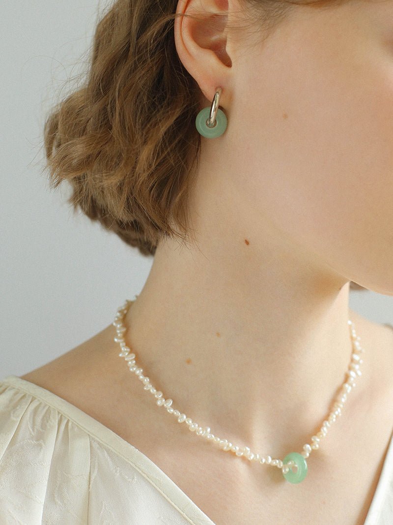 Summer Stream Aventurine Pearl Necklace - floysun