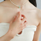 Summer Stream Aventurine Pearl Necklace - floysun