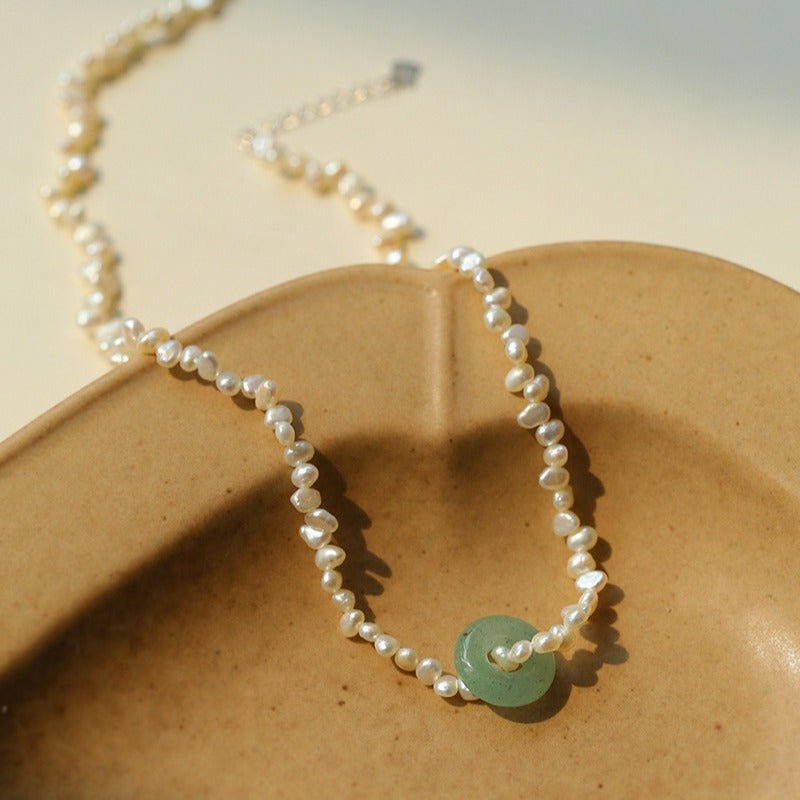 Summer Stream Aventurine Pearl Necklace - floysun