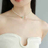 Summer Stream Aventurine Pearl Necklace - floysun