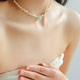 Summer Stream Aventurine Pearl Necklace - floysun