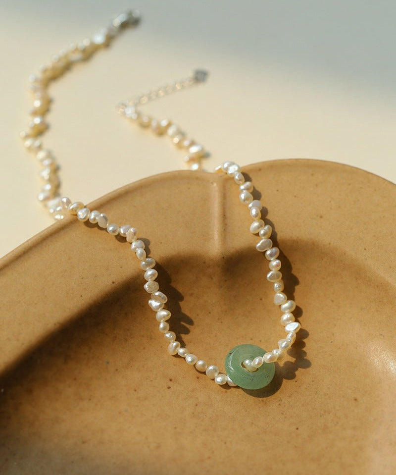 Summer Stream Aventurine Pearl Necklace - floysun