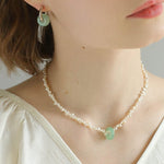 Summer Stream Aventurine Pearl Necklace - floysun