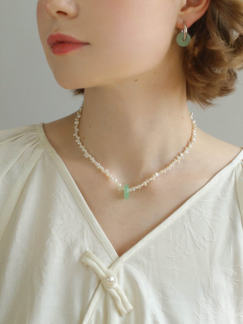 Summer Stream Aventurine Pearl Necklace - floysun