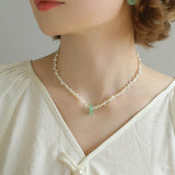 Summer Stream Aventurine Pearl Necklace - floysun