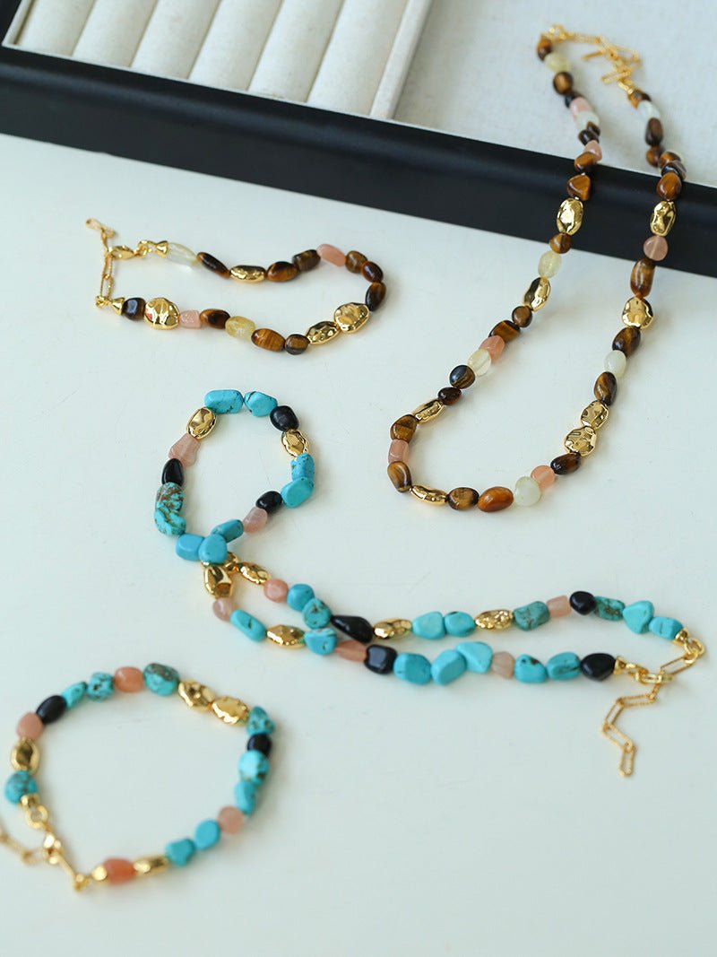 Summer Vacation Vibes Turquoise Beaded Necklace - floysun