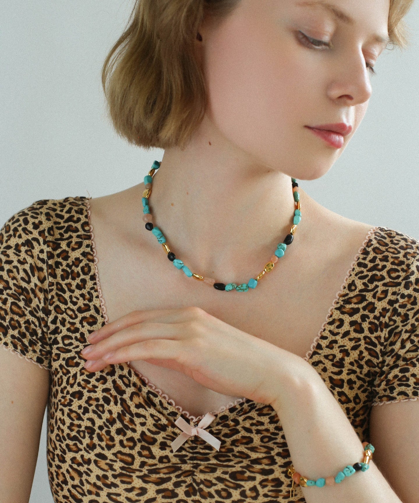 Summer Vacation Vibes Turquoise Beaded Necklace - floysun