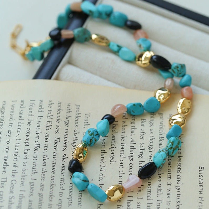 Summer Vacation Vibes Turquoise Beaded Necklace - floysun