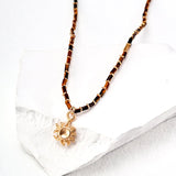 Sunflower Pendant Tiger's Eye Necklace - floysun