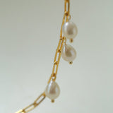 Suqare Chain Baroque Pearl Clip - on Pendants Necklace - floysun