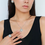 Surrounding Diamond Mabe Pearl Necklace Set - floysun