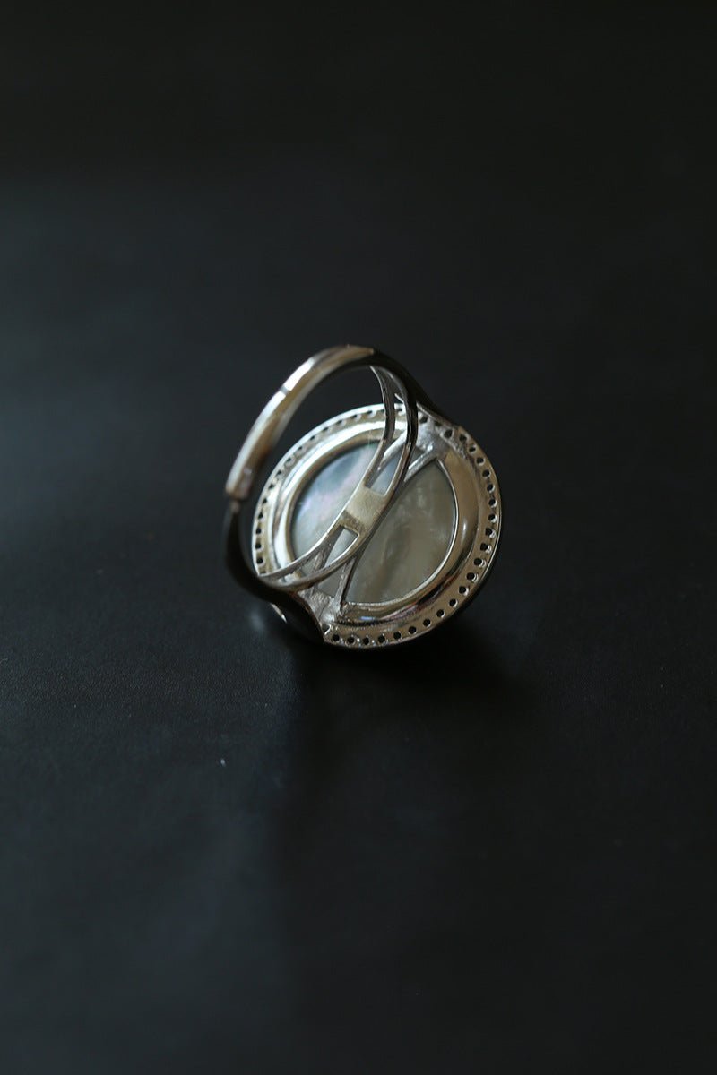 Surrounding Diamond Mabe Pearl Ring - floysun