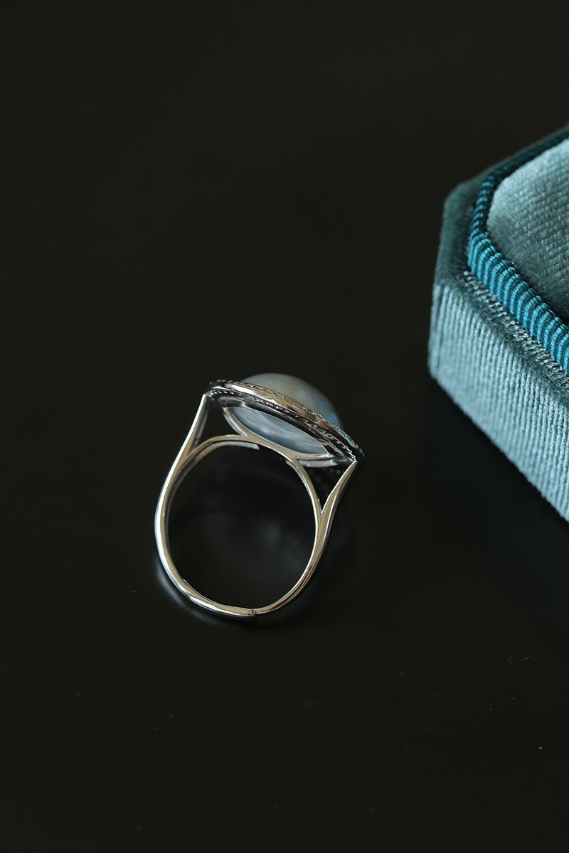 Surrounding Diamond Mabe Pearl Ring - floysun