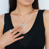 Surrounding Diamond Mabe Pearl Ring - floysun