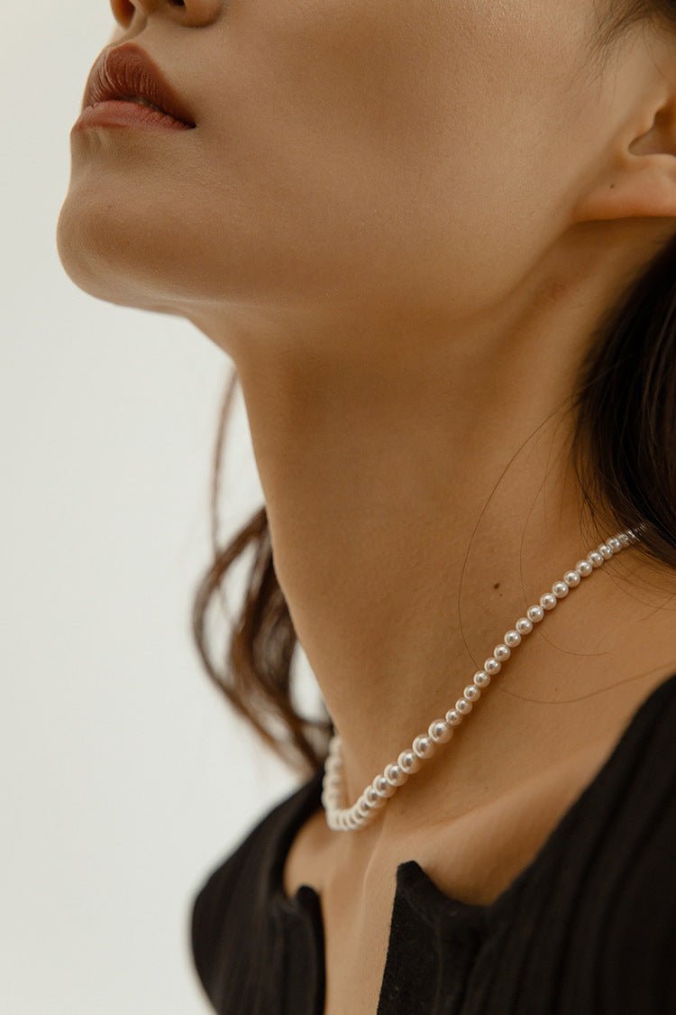 Swarovski Pearl Gradient Collarbone Necklace - floysun