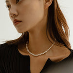 Swarovski Pearl Gradient Collarbone Necklace - floysun