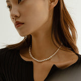 Swarovski Pearl Gradient Collarbone Necklace - floysun