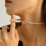 Swarovski Pearl Gradient Collarbone Necklace - floysun