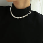 Swarovski Pearl Gradient Collarbone Necklace - floysun