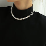 Swarovski Pearl Gradient Collarbone Necklace - floysun