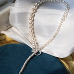 Swarovski Pearl Gradient Collarbone Necklace - floysun