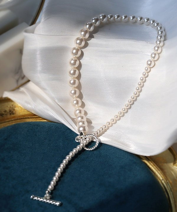 Swarovski Pearl Gradient Collarbone Necklace - floysun