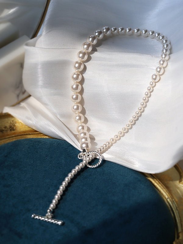 Swarovski Pearl Gradient Collarbone Necklace - floysun