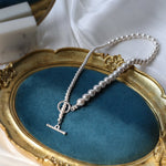 Swarovski Pearl Gradient Collarbone Necklace - floysun