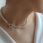 Swarovski Pearl Gradient Collarbone Necklace - floysun