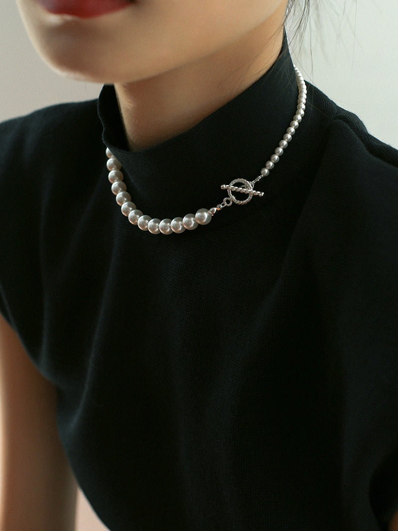 Swarovski Pearl Gradient Collarbone Necklace - floysun