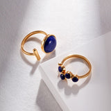 T - Shape Natural Lapis Lazuli Ring - floysun