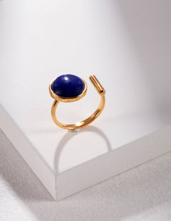 T - Shape Natural Lapis Lazuli Ring - floysun