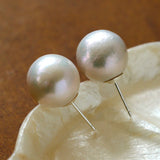 Textured Wrinkled Baroque Pearls Studs Earrings - floysun