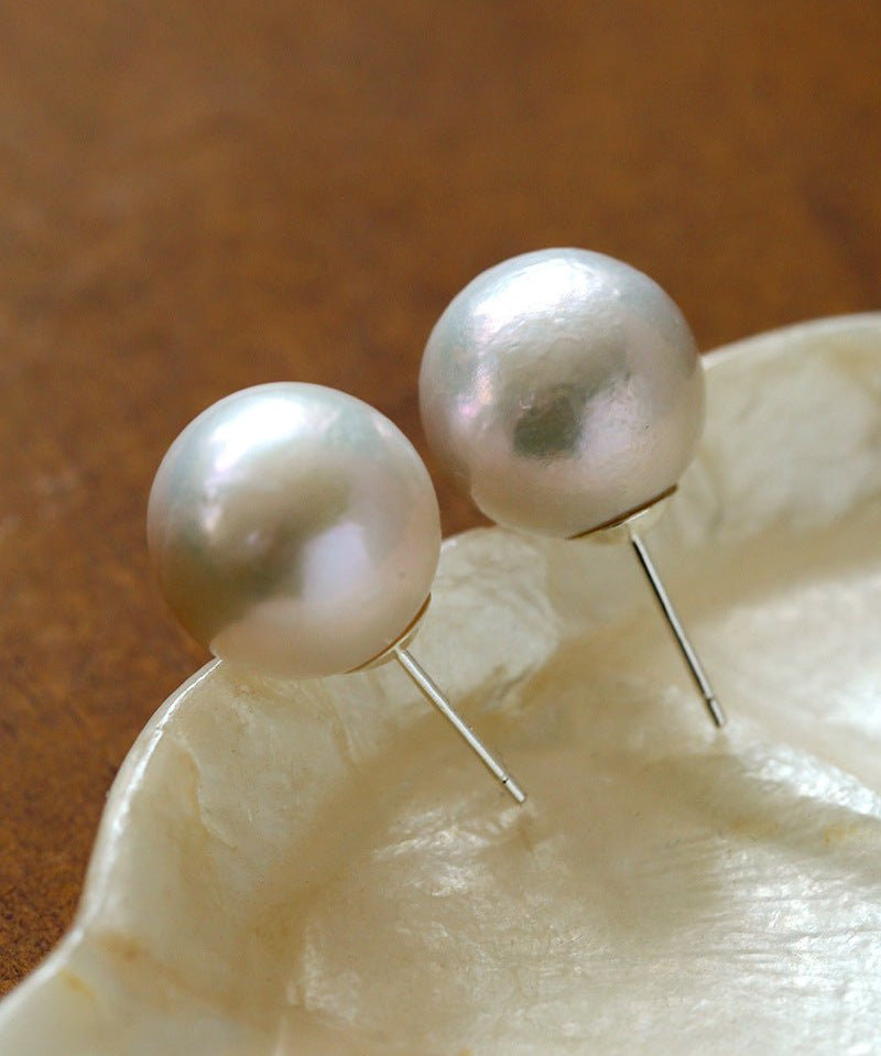 Textured Wrinkled Baroque Pearls Studs Earrings - floysun