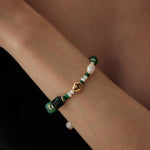 The Multielement Bracelet Featuring Malachite Pearls and Green Onyx - floysun