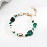 The Multielement Bracelet Featuring Malachite Pearls and Green Onyx - floysun