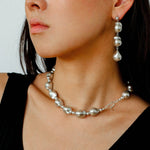 Three Baroque Pearl Long Drop Earrings - floysun