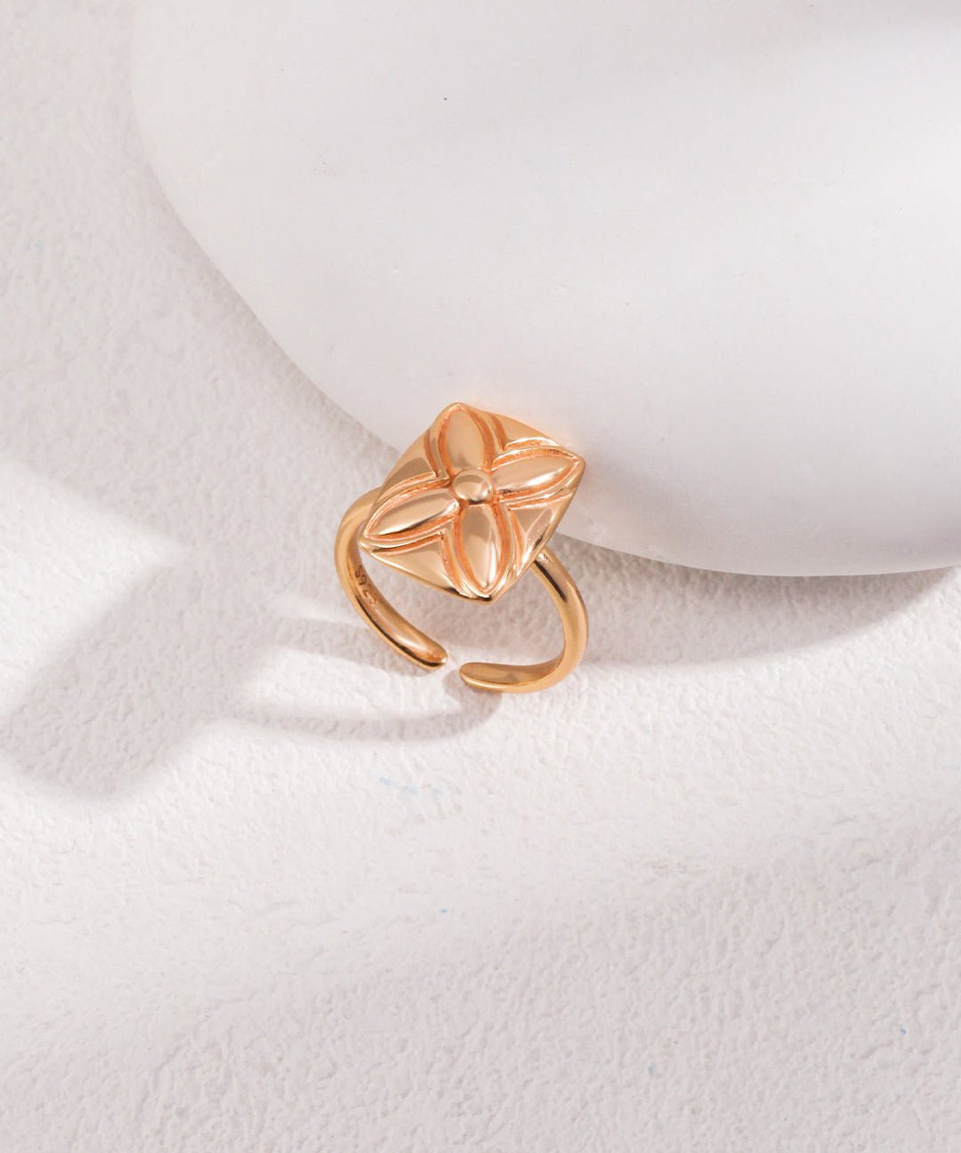 Three - dimensional Four leaf Clover Ring - floysun