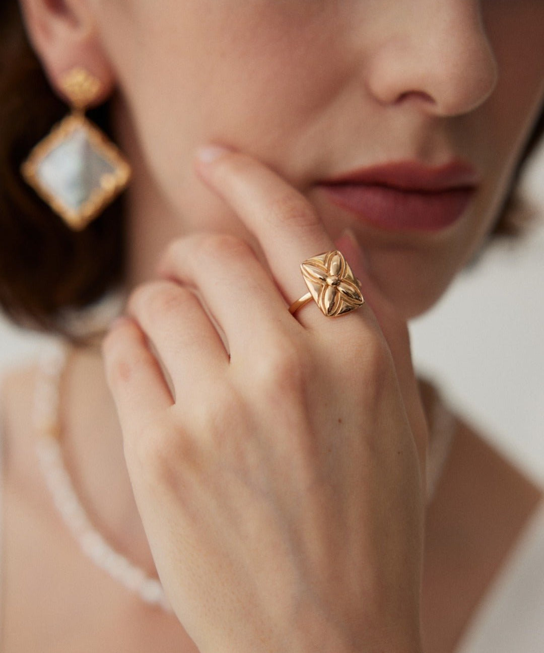 Three-dimensional Four leaf Clover Ring - floysun