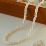 Three - Layer White Mini Pearl Collar Necklace - floysun