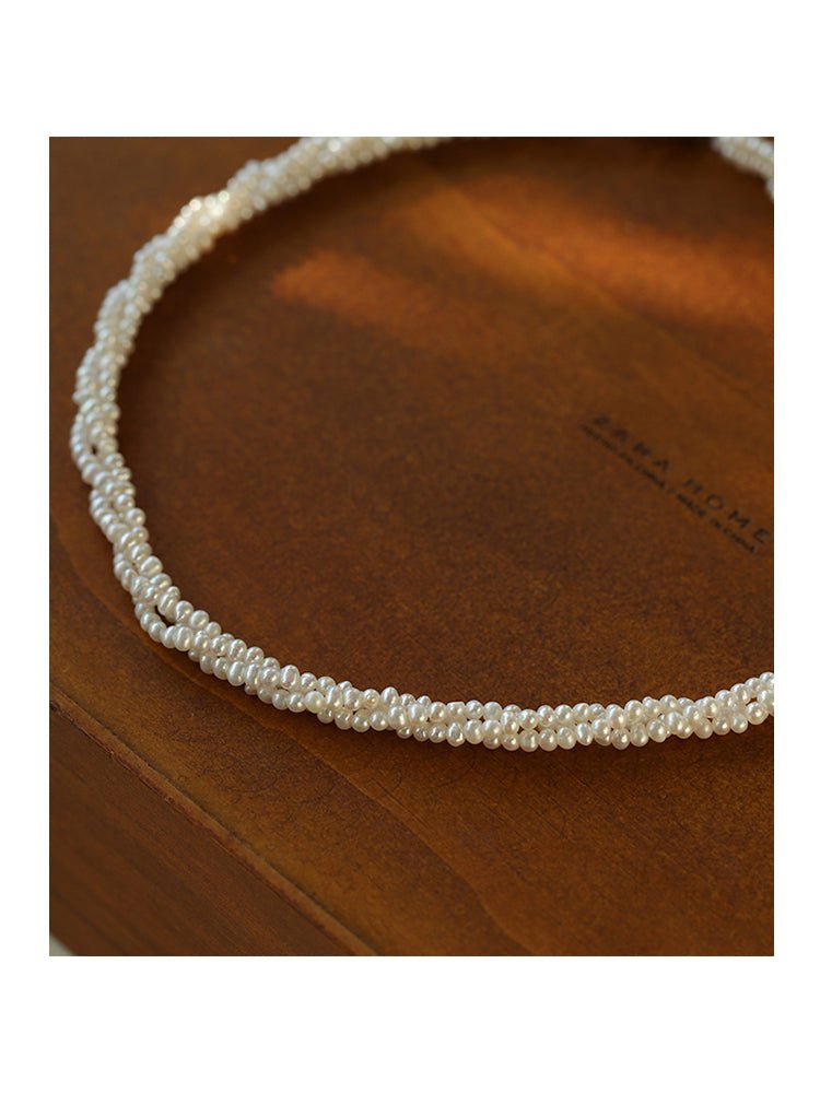 Three - Layer White Mini Pearl Collar Necklace - floysun