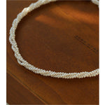 Three - Layer White Mini Pearl Collar Necklace - floysun