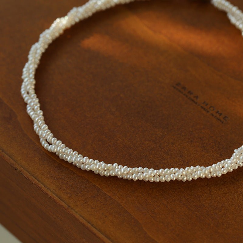 Three - Layer White Mini Pearl Collar Necklace - floysun