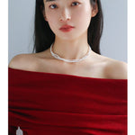 Three - Layer White Mini Pearl Collar Necklace - floysun