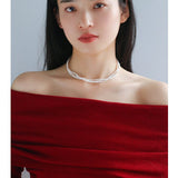 Three - Layer White Mini Pearl Collar Necklace - floysun