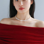 Three - Layer White Mini Pearl Collar Necklace - floysun