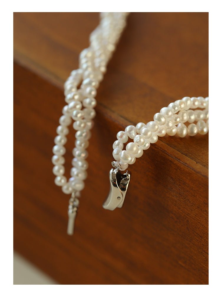 Three - Layer White Mini Pearl Collar Necklace - floysun