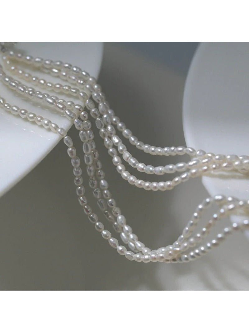 Three Layers Ot Buckle Pearl Necklace - floysun