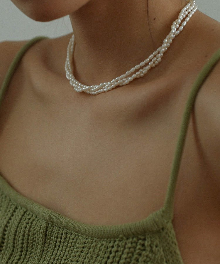 Three Layers Ot Buckle Pearl Necklace - floysun