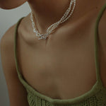 Three Layers Ot Buckle Pearl Necklace - floysun